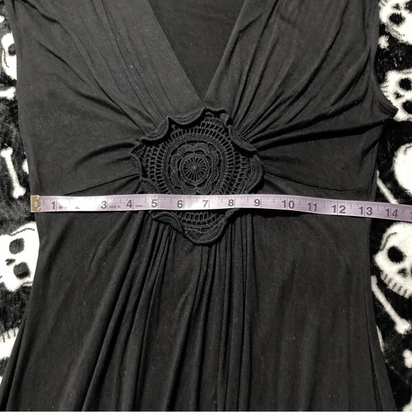 LILY MORGAN Black jersey maxi dress ~ Boho goth SMALL MEDIUM sleeveless sundress - Picture 10 of 15